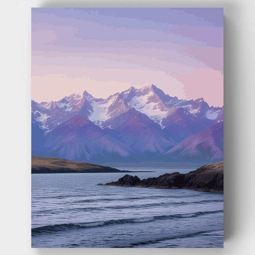 Patagonian Coastal Mountains at Twilight - Paint by Numbers Kit