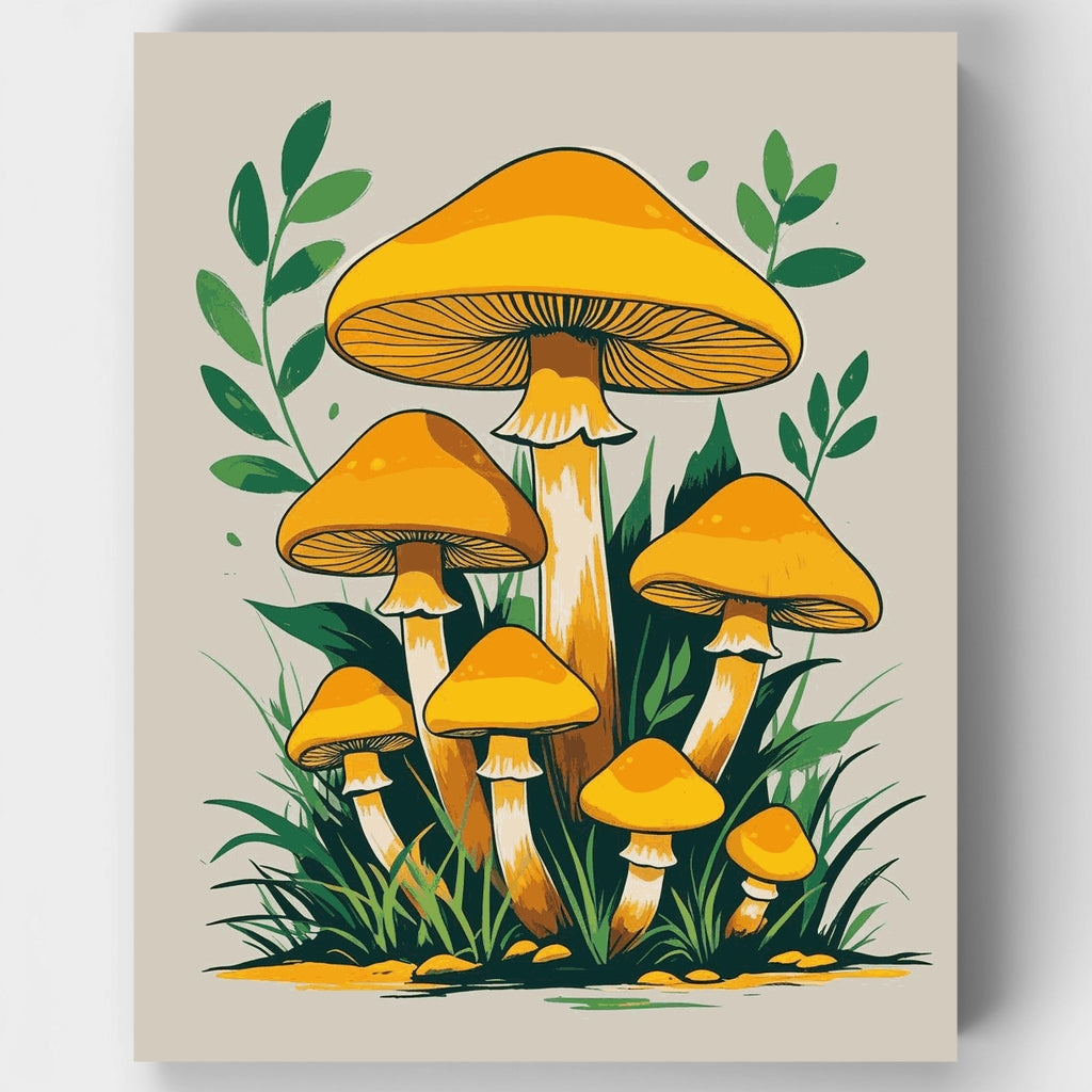 Jardín de setas doradas - Kit de pintura por números — Estándar