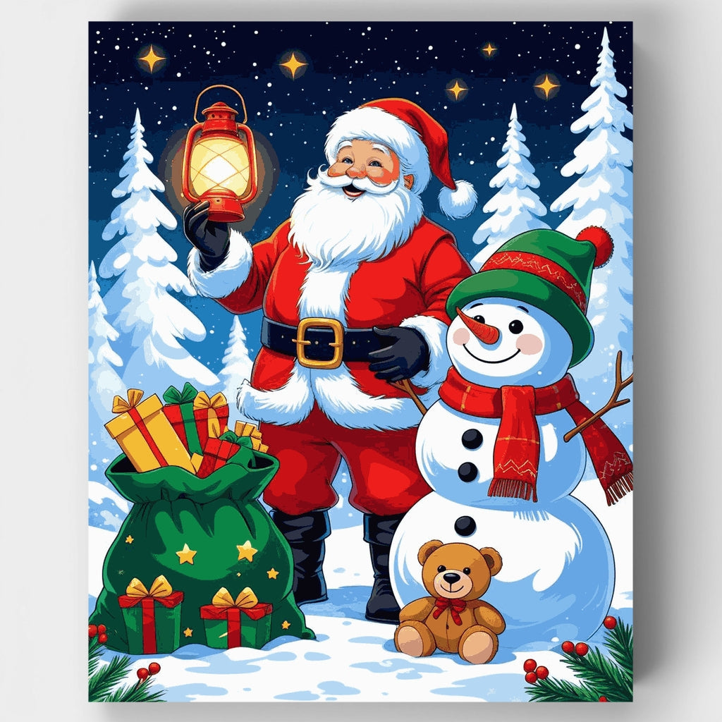 Aventura nevada de Santa: Kit de pintura por números — Estándar
