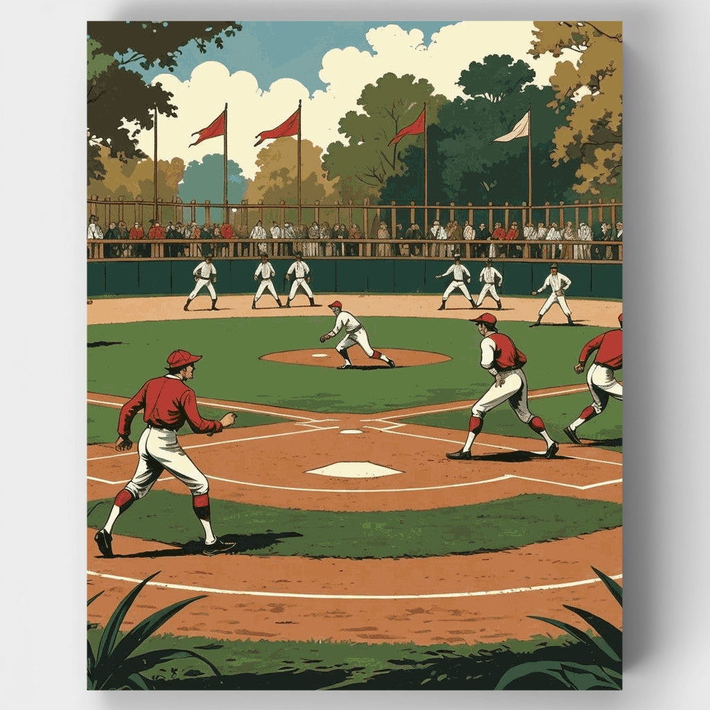 Juego de béisbol vintage - Kit de pintura por números — Estándar
