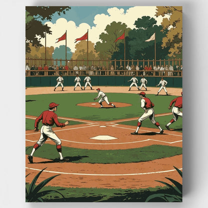 Vintage Baseball Game - Paint by Numbers Kit