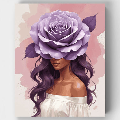 Purple Rose Portrait - Paint by Numbers Kit