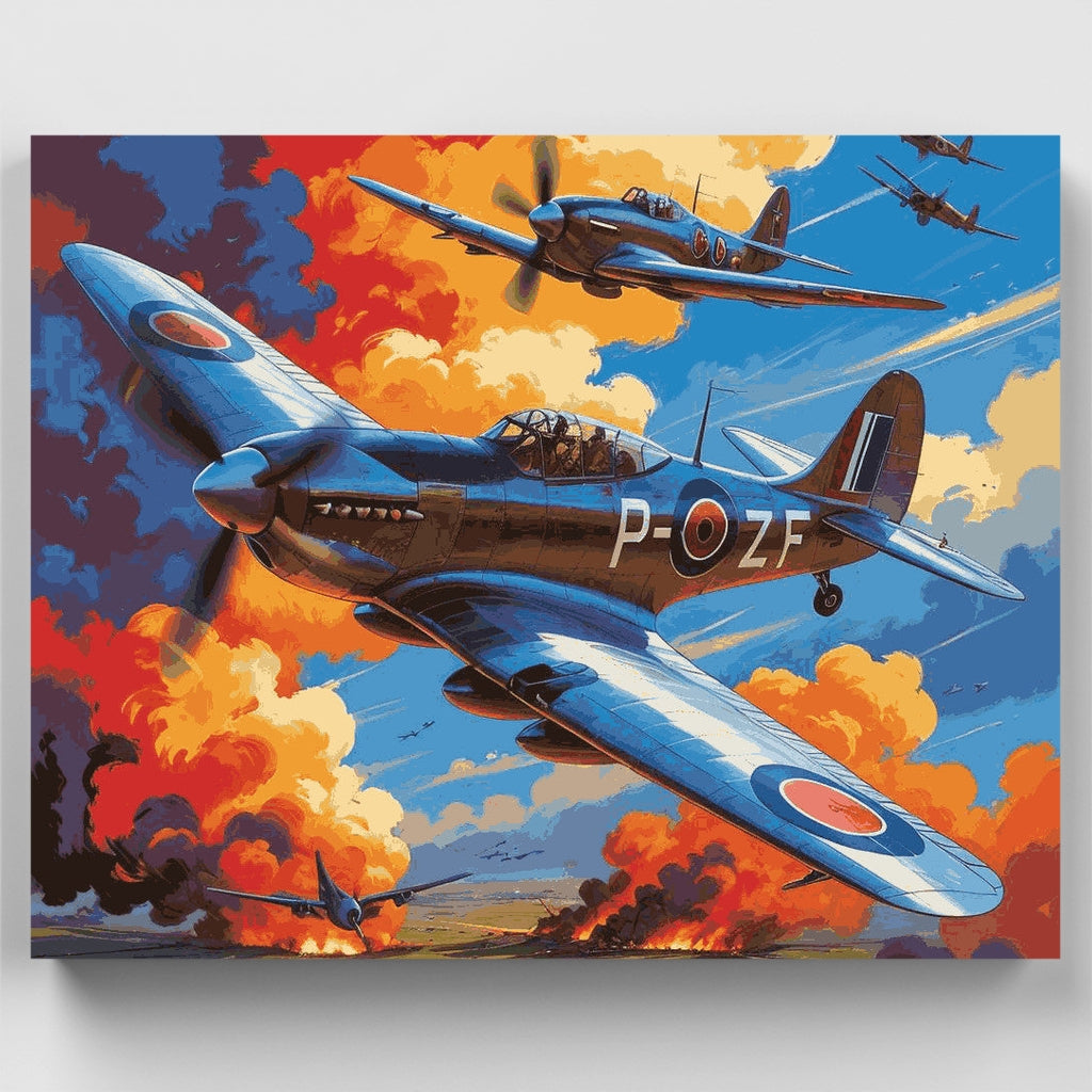 RAF Spitfire Combat Mission - Paint by Numbers Kit