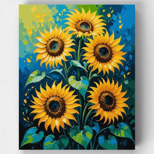 Vibrant Sunflowers - Paint by Numbers Kit