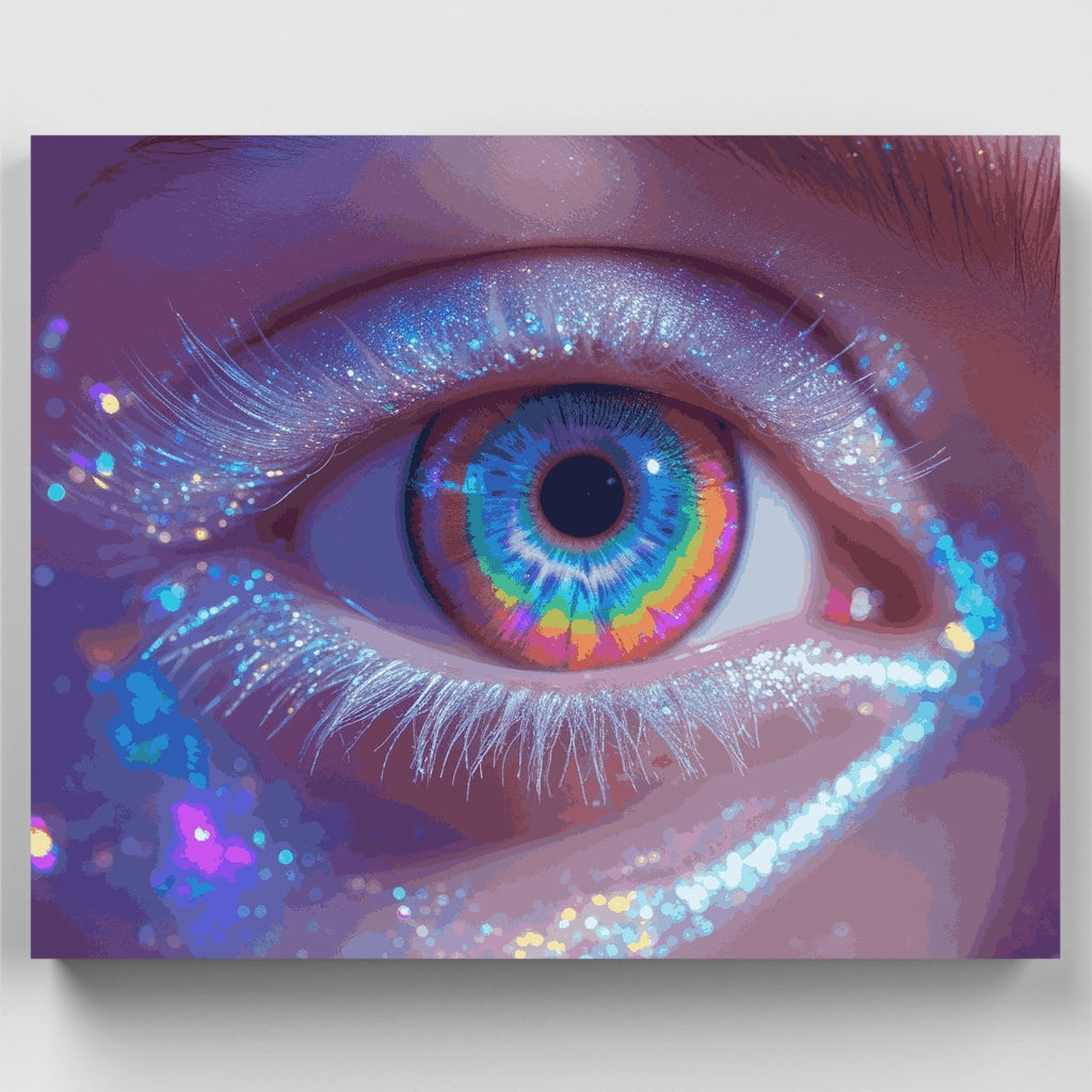Kit de pintura por números: Ojo de arcoíris cósmico — Estándar
