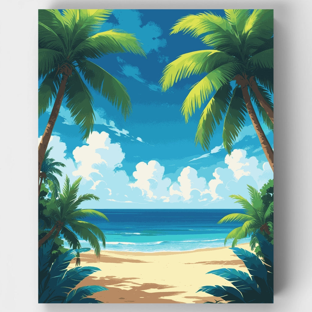 Tropical Paradise Beach - Paint by Numbers Kit