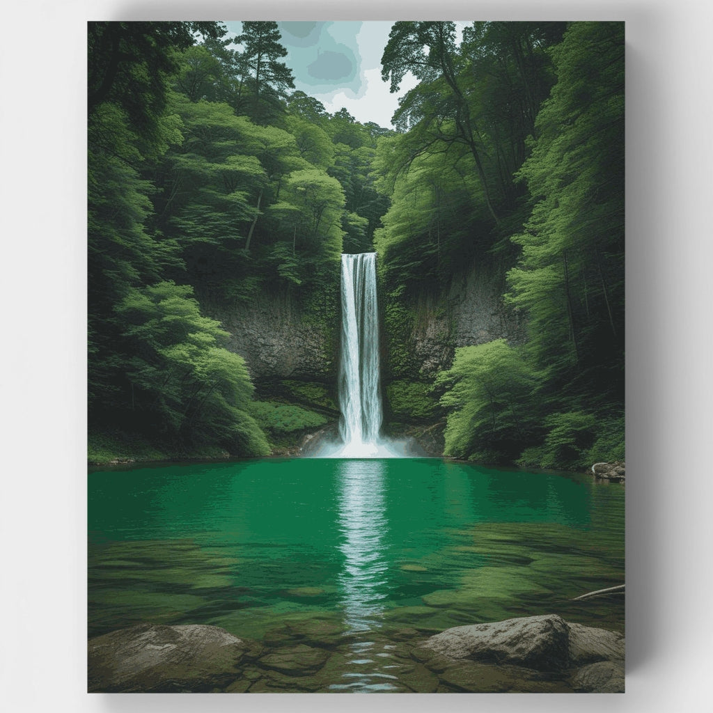 Paraíso de la Cascada Esmeralda - Kit de pintura por números — Estándar