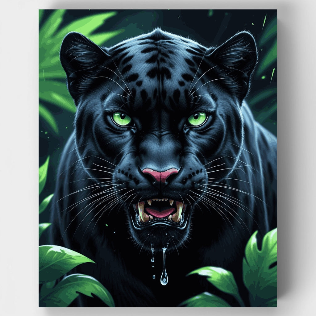 Pantera negra en la selva - Kit de pintura por números — Estándar
