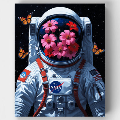 Cosmic Bloom Astronaut - Paint by Numbers Kit