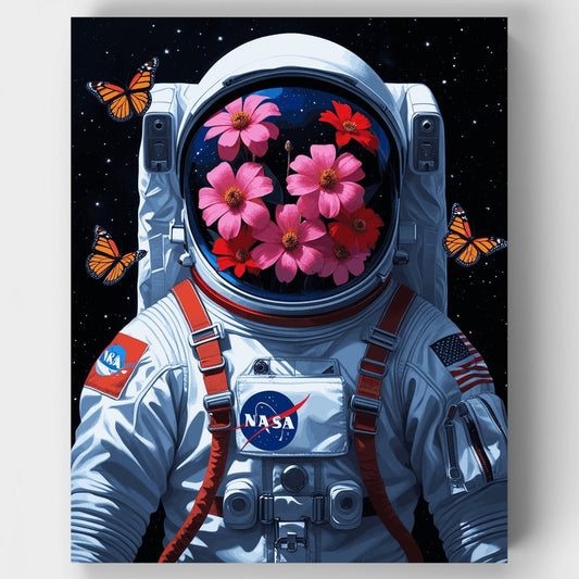 Cosmic Bloom Astronaut - Paint by Numbers Kit