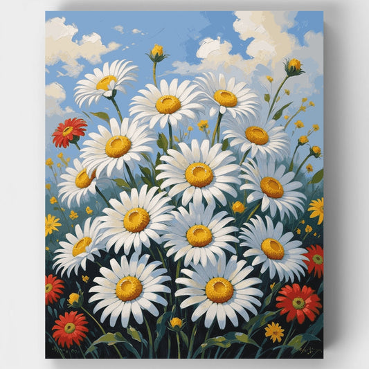 Cheerful Daisy Field - Paint by Numbers Kit