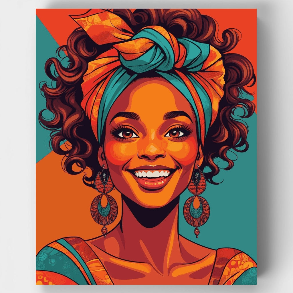 Vibrant African Woman Portrait - Paint by Numbers Kit