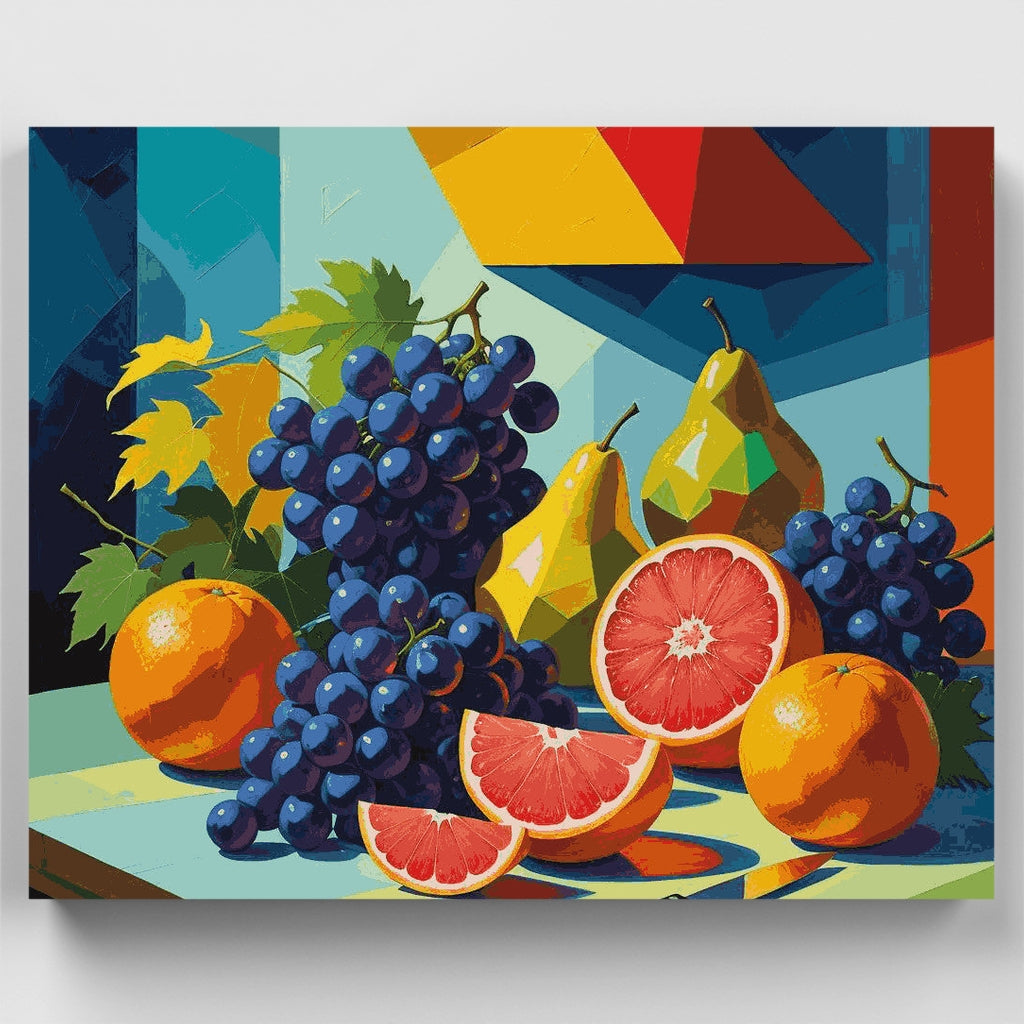 Bodegón de frutas vibrantes - Kit de pintura por números — Estándar