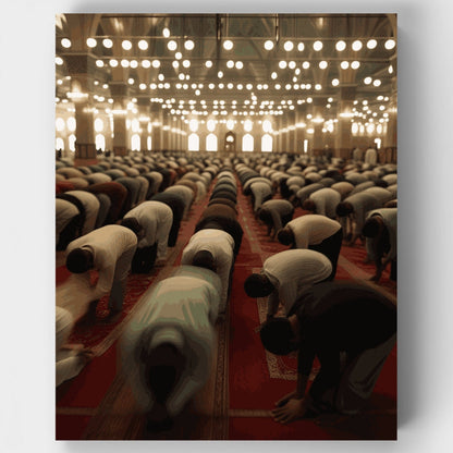 Sacred Prayer in the Grand Mosque - Paint by Numbers Kit