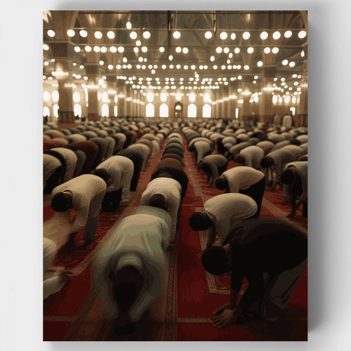 Sacred Prayer in the Grand Mosque - Paint by Numbers Kit