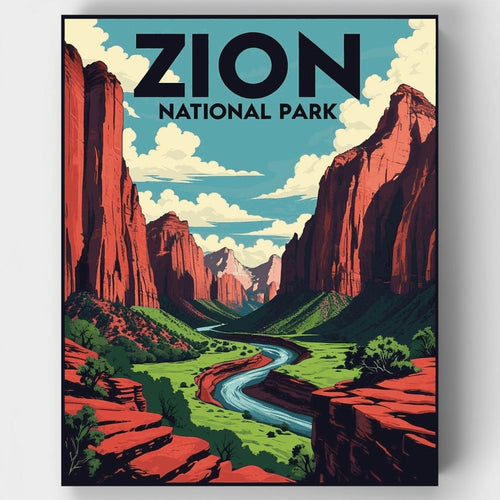 Zion Valley River Canyon - Paint by Numbers Kit