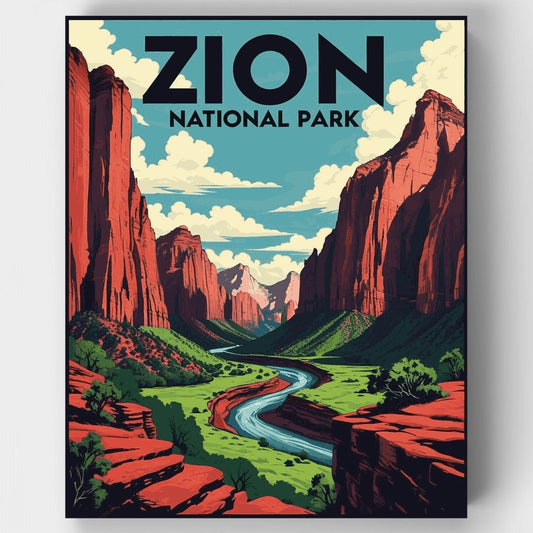 Zion Valley River Canyon - Paint by Numbers Kit