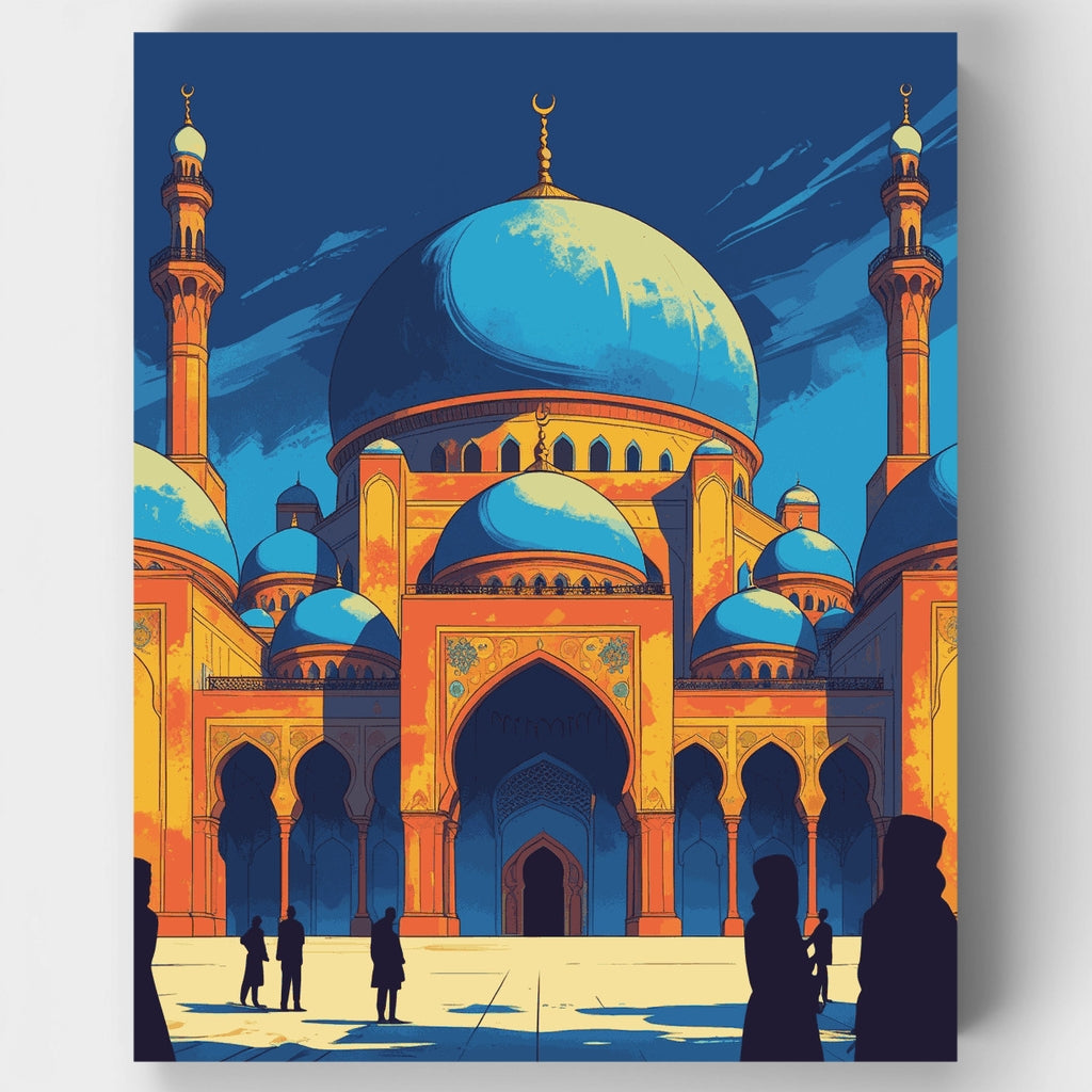 Arquitectura de mezquita islámica - Kit de pintura por números — Estándar