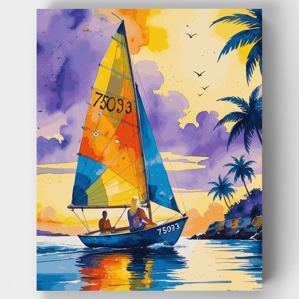 Navegación en el paraíso tropical - Kit de pintura por números — Estándar