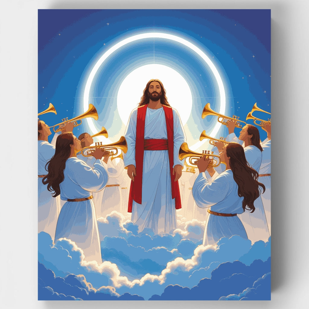 Celebración de trompetas celestiales - Kit de pintura por números — Estándar
