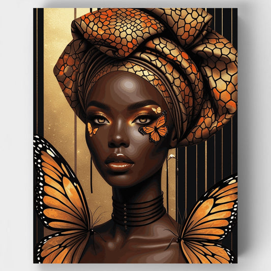 African Monarch Butterfly Queen - Paint by Numbers Kit