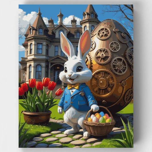 Steampunk Easter Bunny - Paint by Numbers Kit