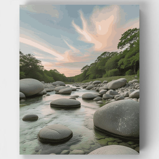 Tranquil River Stones - Paint by Numbers Kit
