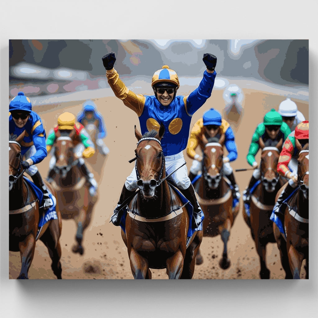 Horse Racing Victory - Paint by Numbers Kit