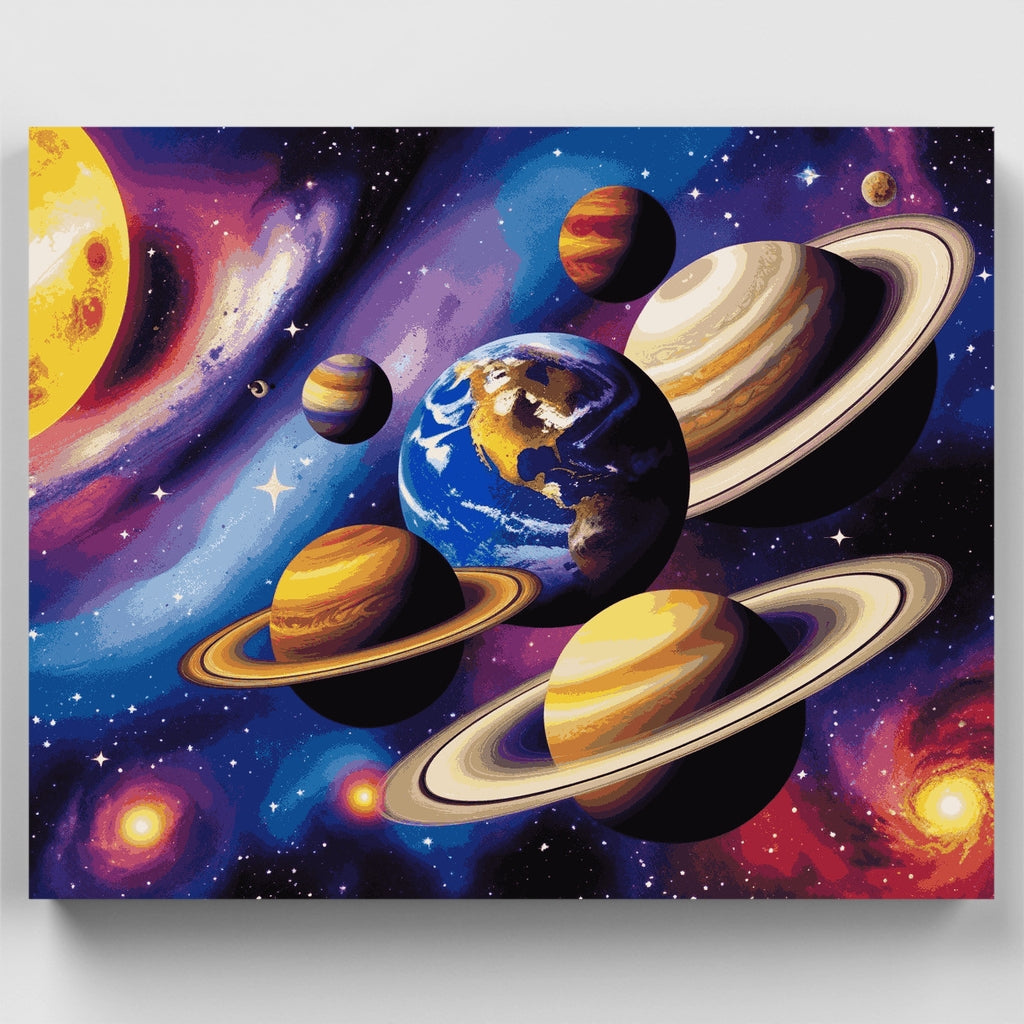 Desfile de planetas cósmicos - Kit de pintura por números — Estándar