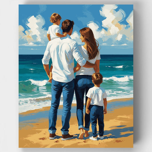 Beach Family Moment - Paint by Numbers Kit