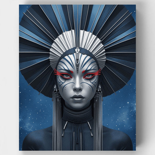 Futuristic Gothic Empress - Paint by Numbers Kit