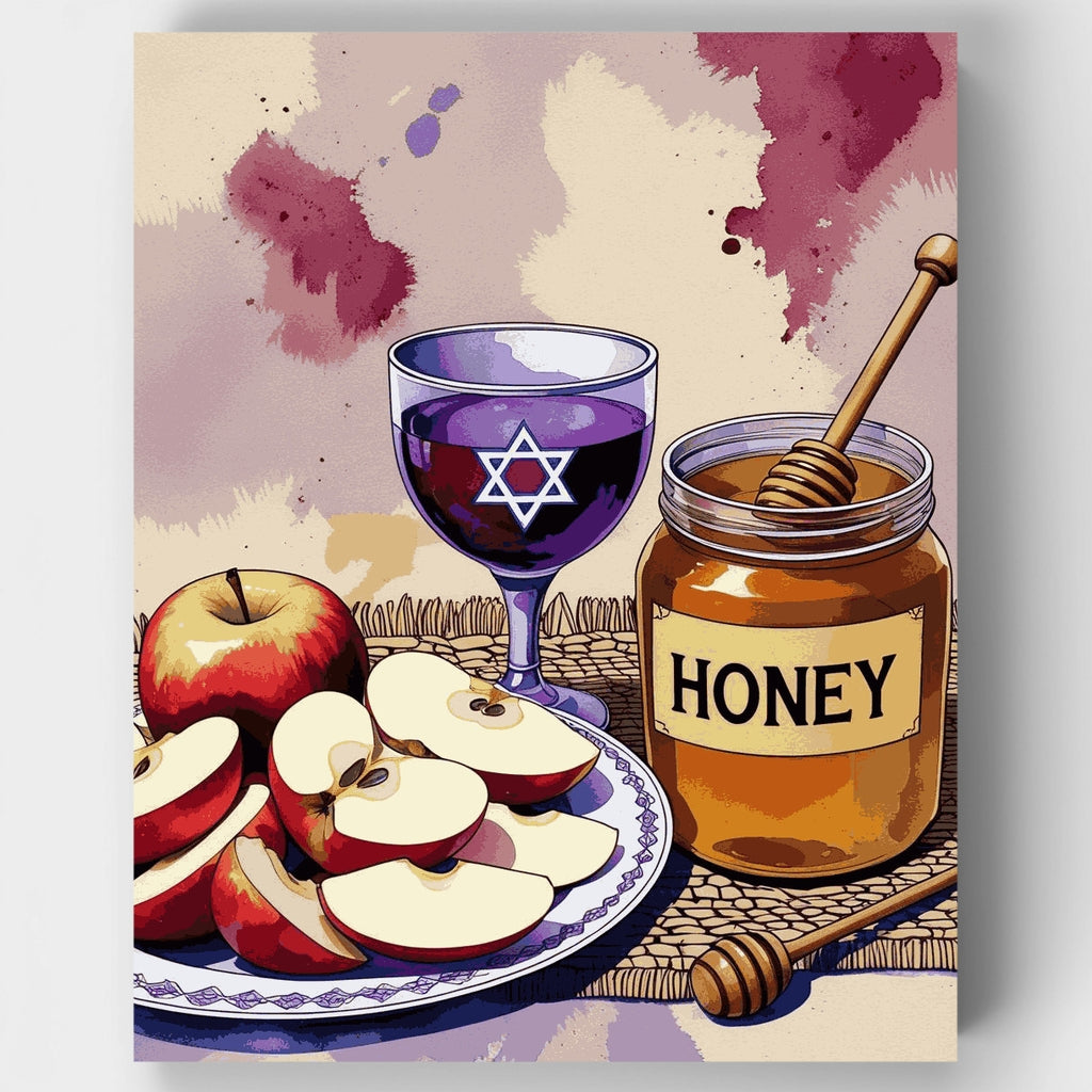 Celebración de Rosh Hashaná - Kit de pintura por números — Estándar
