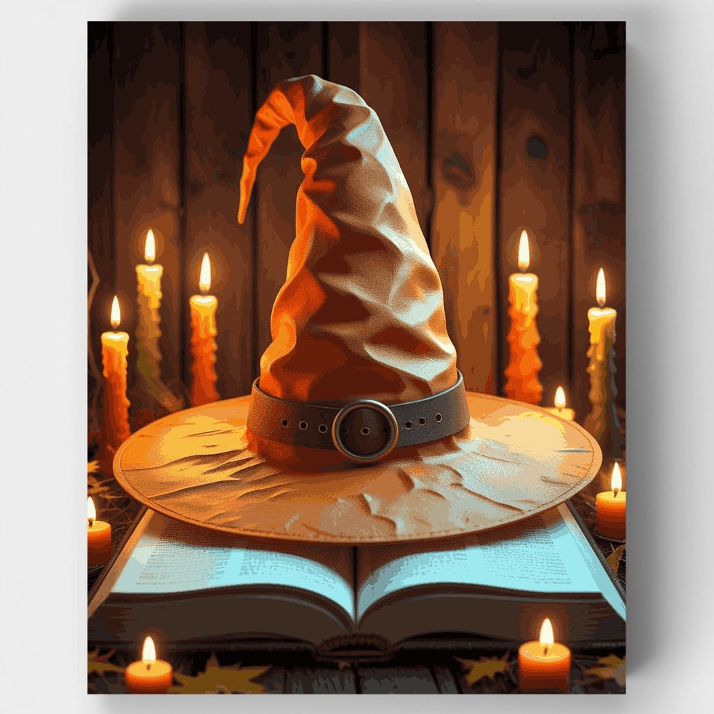 Sombrero de mago místico con libro de hechizos - Kit de pintura por números — Estándar