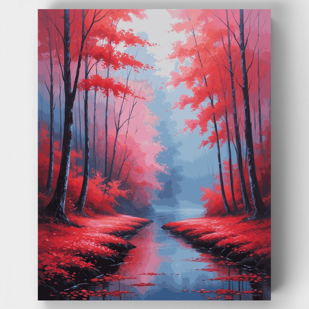 Arroyo del Bosque Carmesí - Kit de pintura por números — Estándar