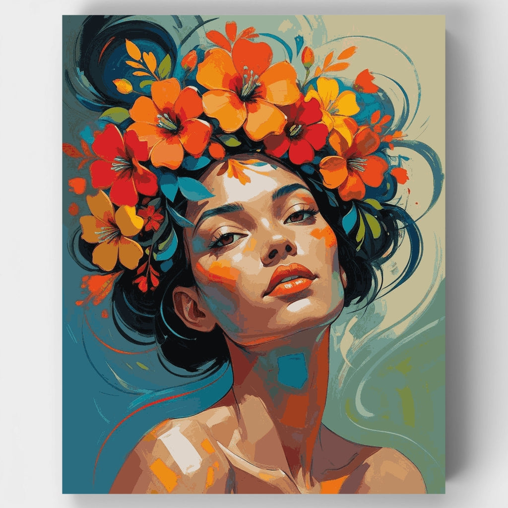 Tropical Hibiscus Portrait - Paint by Numbers Kit