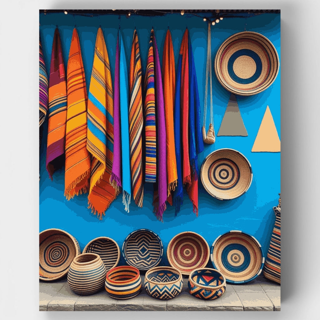 Textiles del mercado marroquí - Kit de pintura por números — Estándar