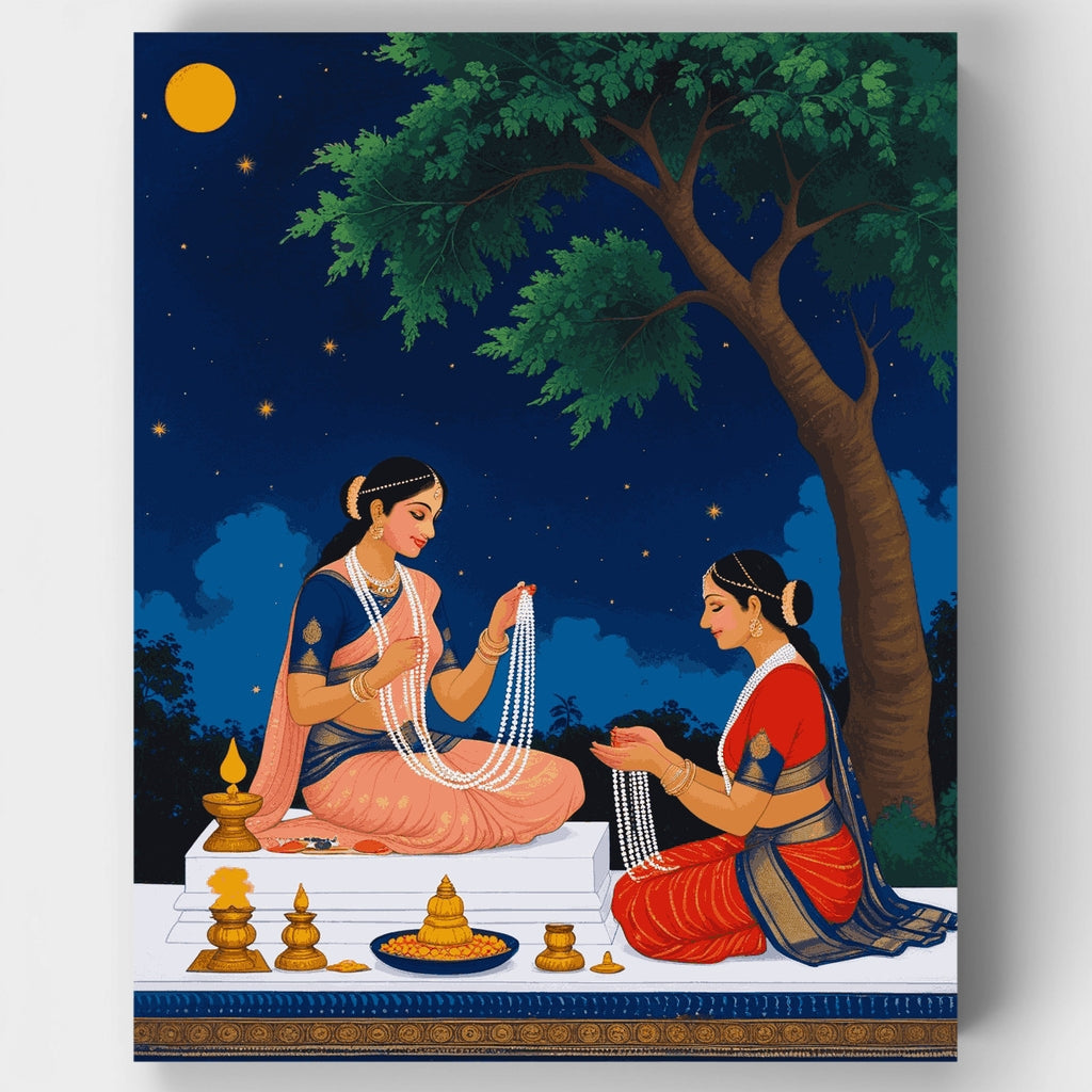 Ceremonia tradicional de ensartado de perlas - Kit de pintura por números — Estándar