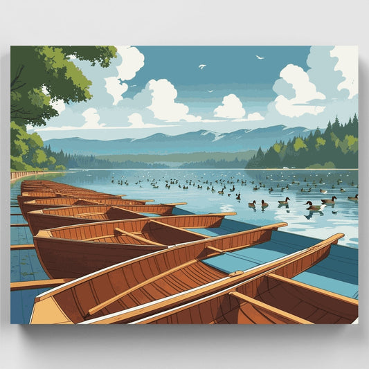 Lakeside Wooden Boats - Paint by Numbers Kit