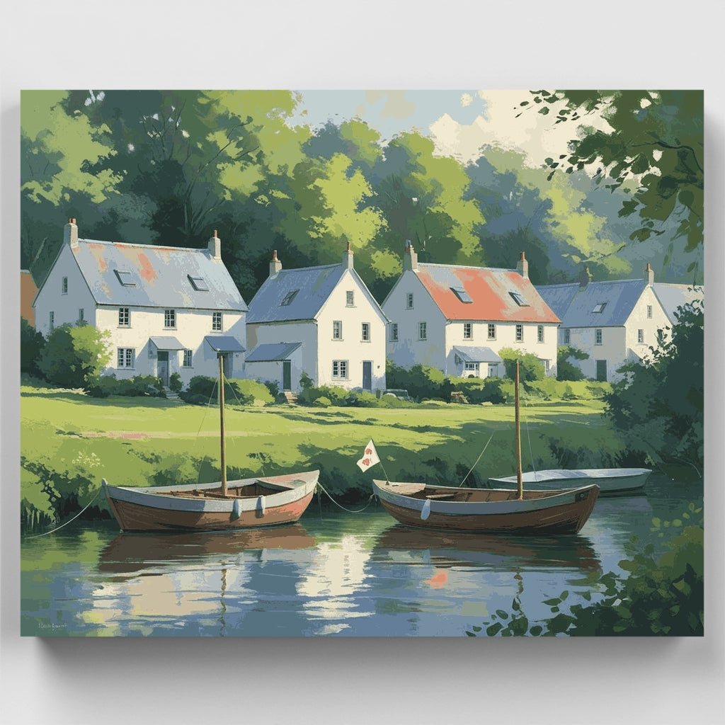 Riverside Village Cottages - Paint by Numbers Kit