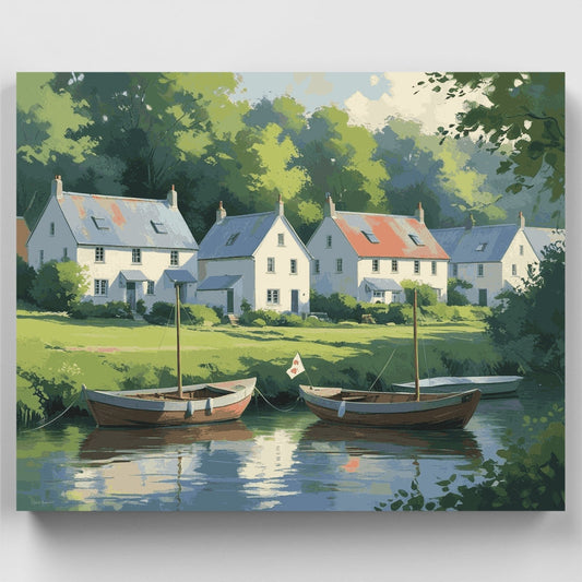 Riverside Village Cottages - Paint by Numbers Kit