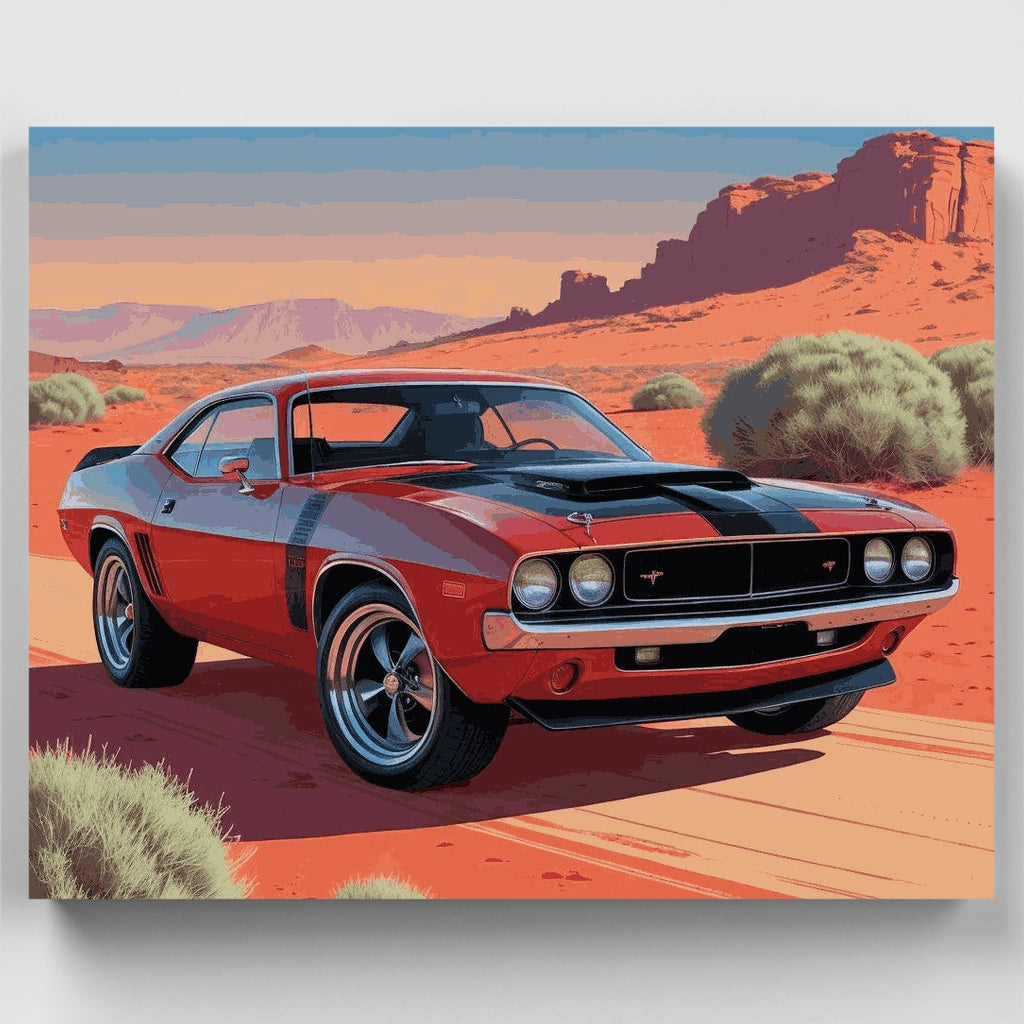 Kit de pintura por números - Muscle Car Desert Challenger — Estándar