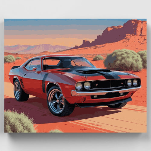 Desert Challenger Muscle Car - Paint by Numbers Kit