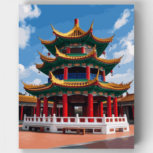 Chinese Pagoda Temple - Paint by Numbers Kit