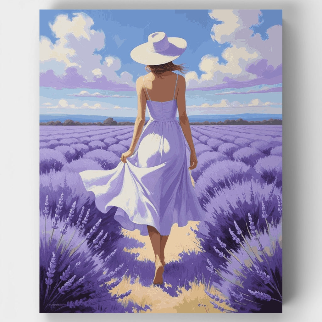 Sueños de campo de lavanda - Kit de pintura por números — Estándar