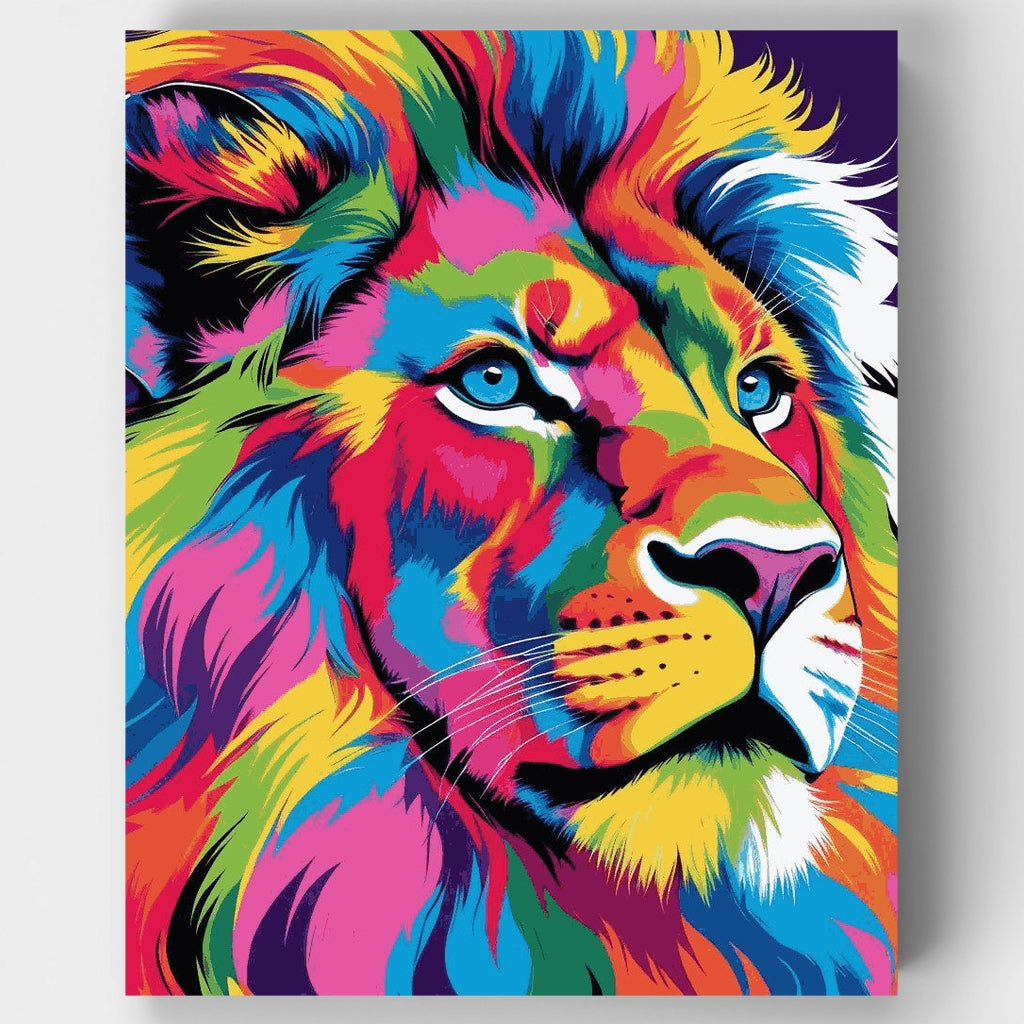 León arcoíris - Kit de pintura por números — Estándar