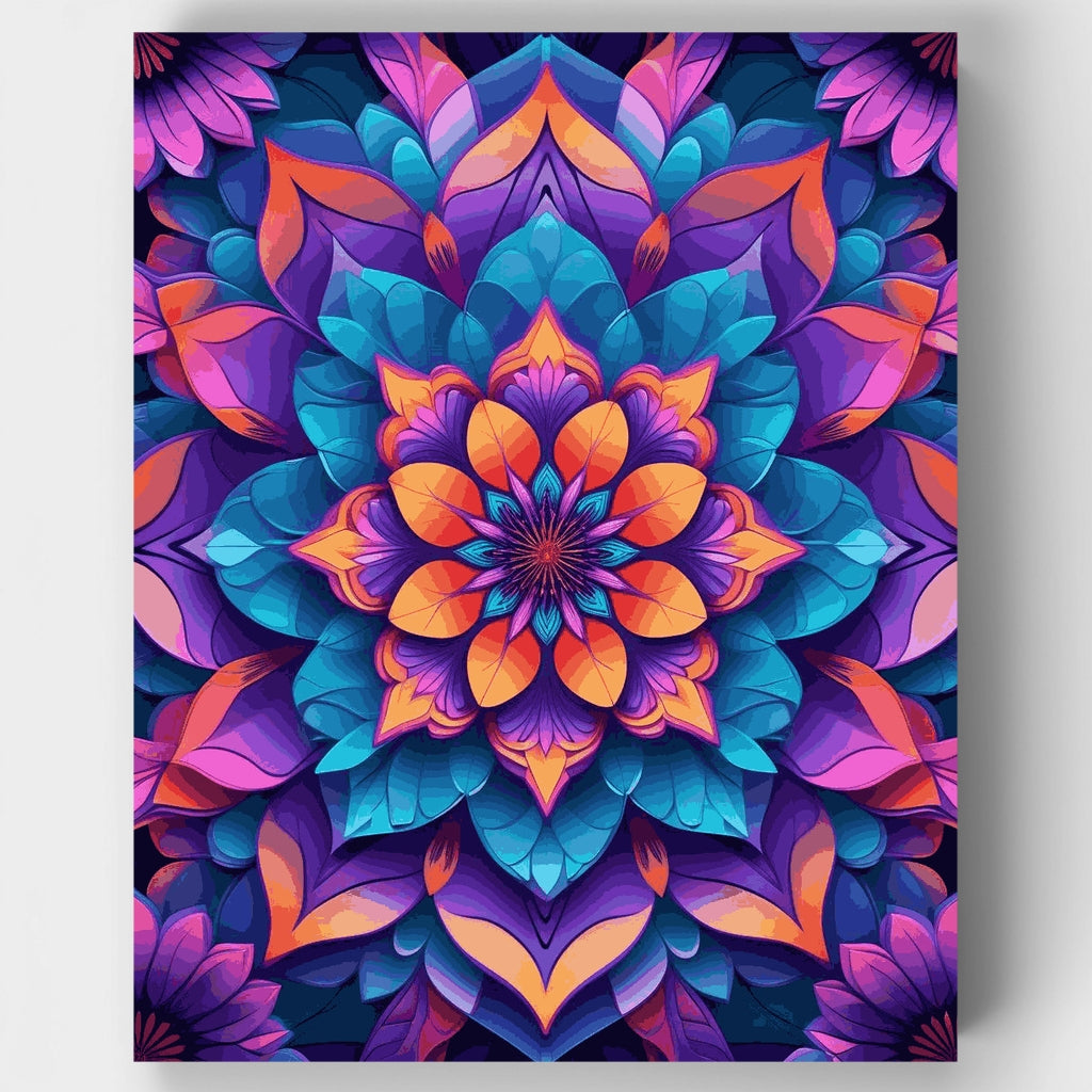 Mystical Floral Mandala Harmony - Paint by Numbers Kit