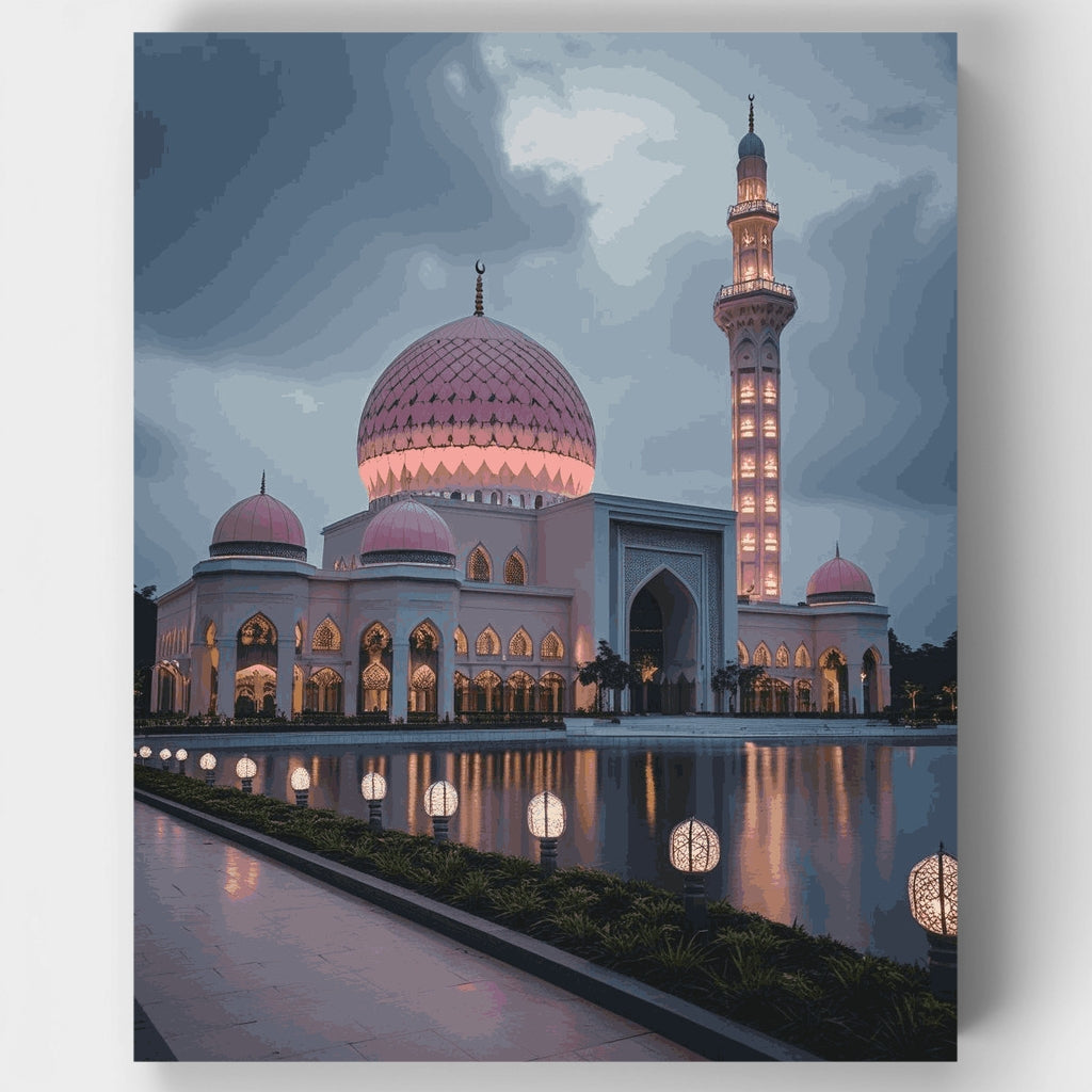 Mezquita Rosa al atardecer - Kit de pintura por números — Estándar