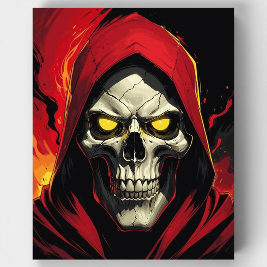 Grim Reaper with Glowing Eyes - Paint by Numbers Kit