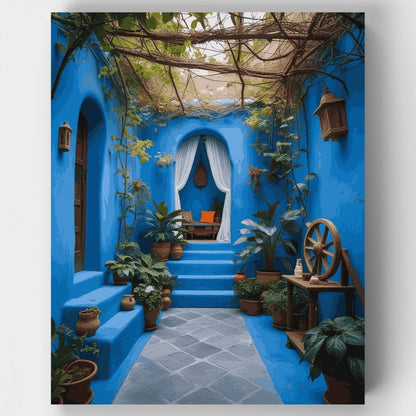 Blue Moroccan Courtyard - Paint by Numbers Kit