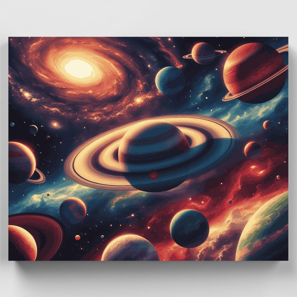 Cosmic Planets and Galaxy - Paint by Numbers Kit